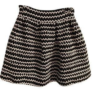 BEULAH white and black vegan leather woven skirt